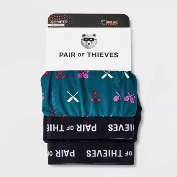 Pair of Thieves Mens Green And Black Super Fit Boxer Briefs 2pk size Small - Picture 2 of 4